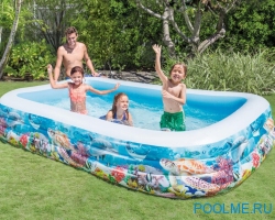 Детский бассейн INTEX "Тропический риф" 305 x 183 x 56 см, артикул 58485 Детский бассейн INTEX "Тропический риф" 305 x 183 x 56 см, артикул 58485
