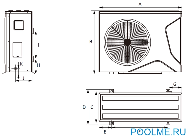 Тепловой инверторный насос EVI Turbo Inverter Pushing Air Tech WE-21 (до 80 м3, 21 кВт)