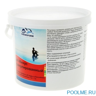 Уменьшитель уровня pH гранулированный Chemoform Ph-минус 5 кг, артикул 811005 Уменьшитель уровня pH гранулированный Chemoform Ph-минус 5 кг, артикул 811005