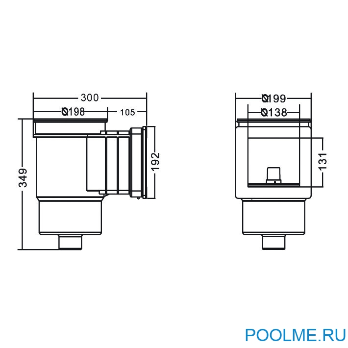 Скиммер под отделку любых типов бассейнов EM0010V, EMAUX Standard