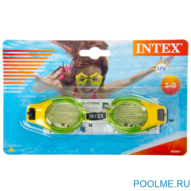 Очки для плавания INTEX "Junior" желтые, артикул 55601-G