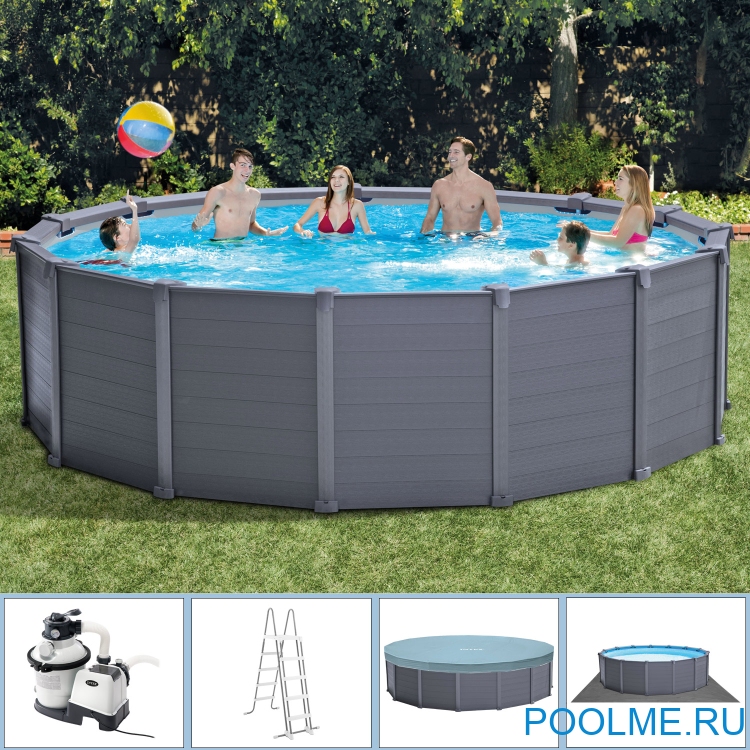 Каркасный бассейн INTEX 26384, размер 4.78 x 1.24 м Каркасный бассейн INTEX 26384, размер 4.78 x 1.24 м