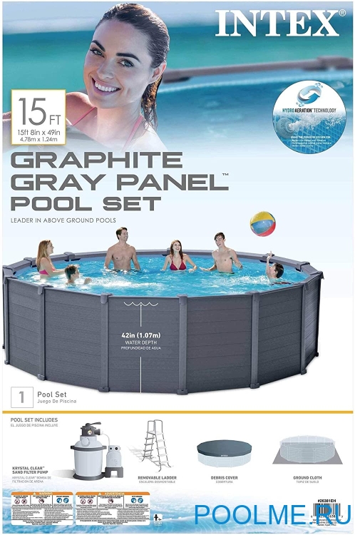 Каркасный бассейн INTEX 26384, размер 4.78 x 1.24 м Каркасный бассейн INTEX 26384, размер 4.78 x 1.24 м