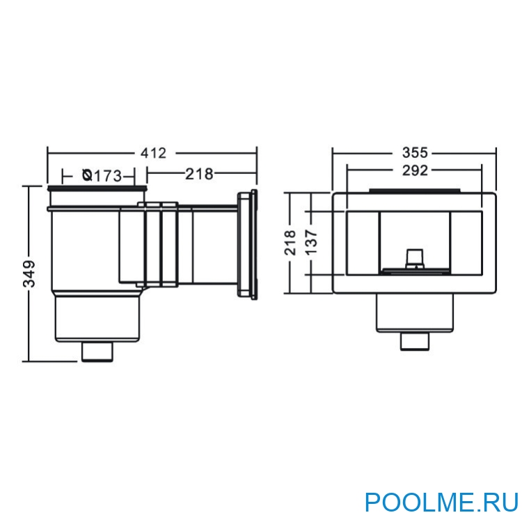 Скиммер под отделку любых типов бассейнов EM0020V, EMAUX Wide