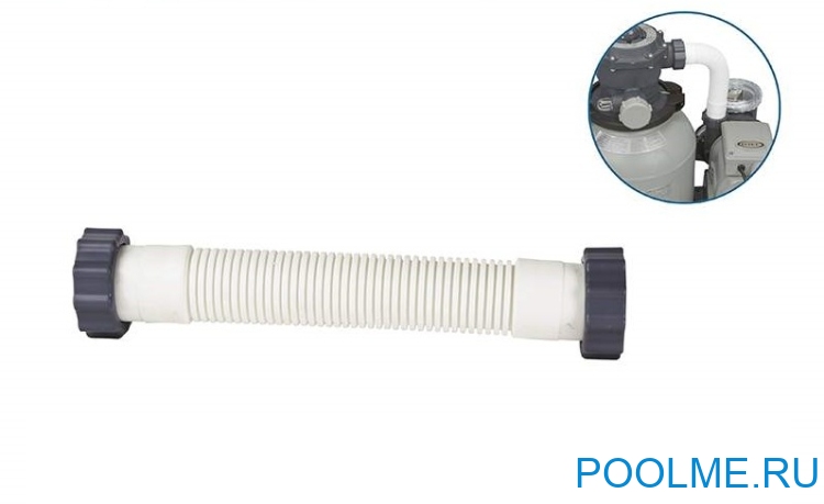 Гофрированный шланг INTEX 38 мм / 33 см для песчаного фильтра 26646, артикул 11820 Гофрированный шланг INTEX 38 мм / 33 см для песчаного фильтра 26646, артикул 11820