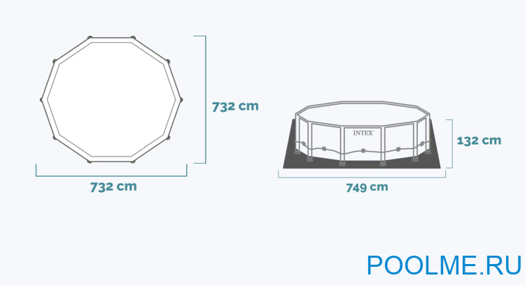 Бассейн INTEX 26340, 732 x 132 см