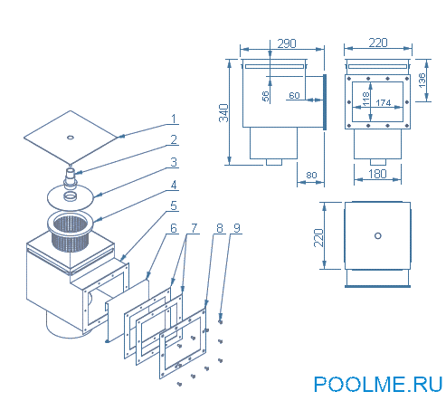 Скиммер универсальный V=15 л АТ 05.01 Скиммер универсальный V=15 л АТ 05.01