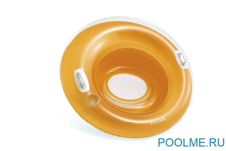Надувное кресло-круг INTEX с ручками и дном, оранжевый, артикул 58883-O