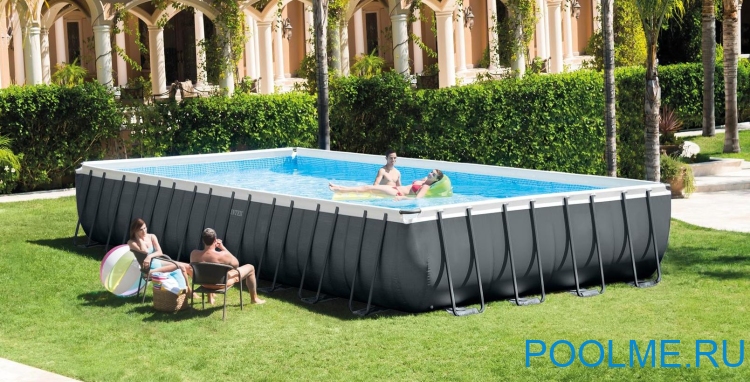 Каркасный бассейн INTEX 26378, размер 9.75 x 4.88 x 1.32 м