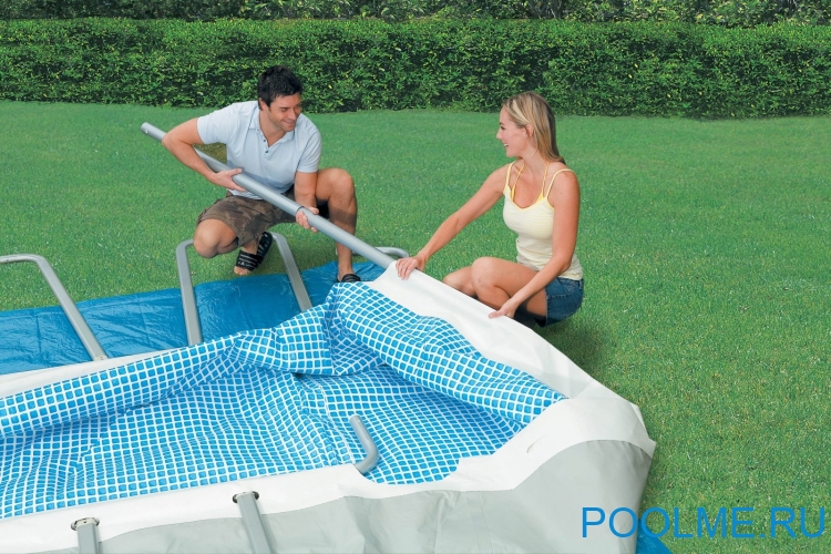 Каркасный бассейн INTEX 26378, размер 9.75 x 4.88 x 1.32 м