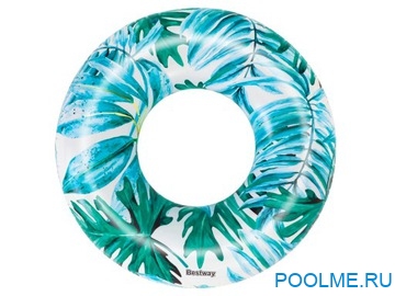 Круг Bestway "Тропические пальмы" 119 см, бирюзовый, артикул 36237-B Круг Bestway "Тропические пальмы" 119 см, бирюзовый, артикул 36237-B