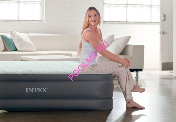 Кровать INTEX надувная 137 x 191 x 46 см, встроенный насос 220V, артикул 64904