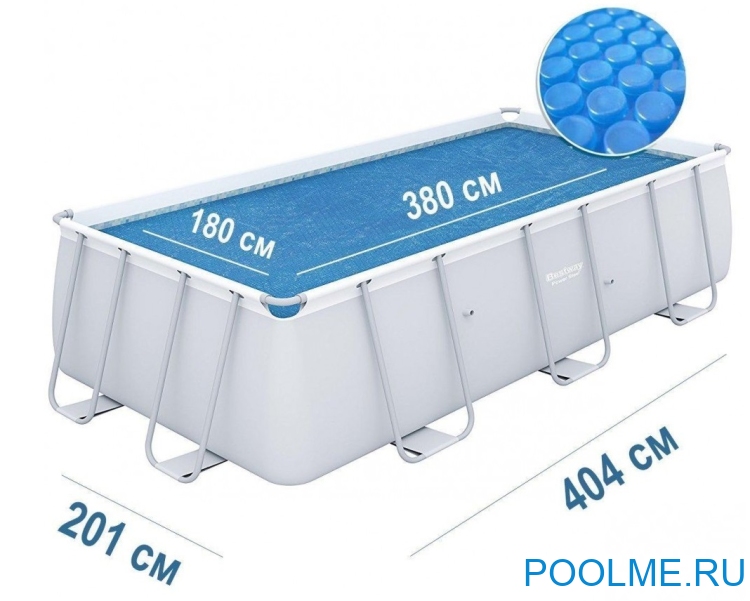 Пузырьковое (теплосберегающее) покрывало Bestway для бассейна 4.12 x 2.01 м, артикул 58240 Пузырьковое (теплосберегающее) покрывало Bestway для бассейна 4.12 x 2.01 м, артикул 58240