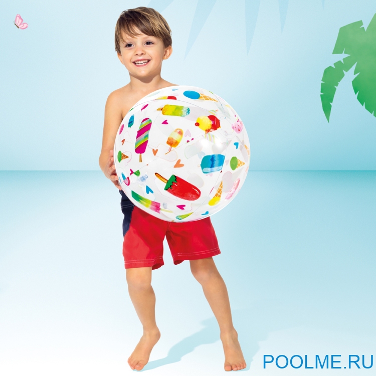 Надувной мяч INTEX "Мороженое" 51 см, артикул 59040-A Надувной мяч INTEX "Мороженое" 51 см, артикул 59040-A