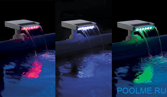 Водопад навесной INTEX с цветной LED-подсветкой, артикул 28090