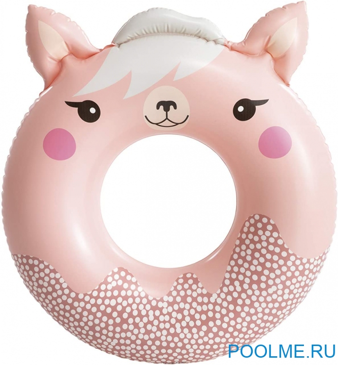 Надувной круг INTEX "Милые зверята" 84 x 76 см, розовый, артикул 59266-P Надувной круг INTEX "Милые зверята" 84 x 76 см, розовый, артикул 59266-P