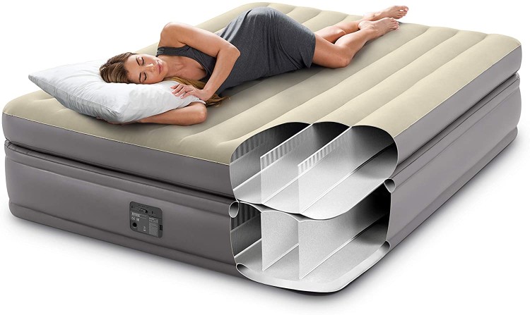Кровать INTEX надувная Prime Comfort 152 x 203 x 51 см, встроенный насос 220V, артикул 64164