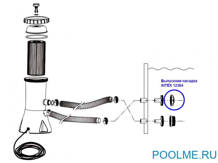 Выпускная насадка INTEX на соединитель под шланг 32 мм, арт. 12364 Выпускная насадка INTEX на соединитель под шланг 32 мм, арт. 12364
