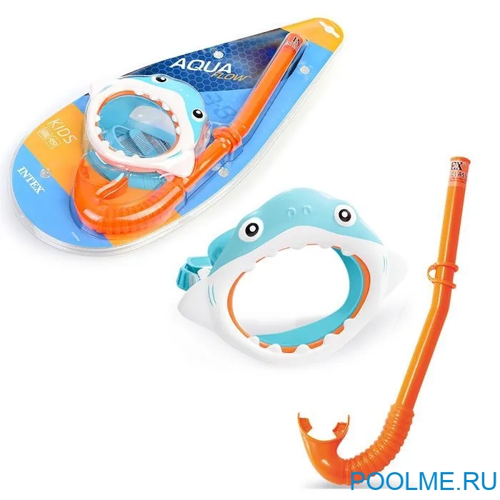 Маска с трубкой для плавания INTEX "Акула", артикул 55944-В Маска с трубкой для плавания INTEX "Акула", артикул 55944-В
