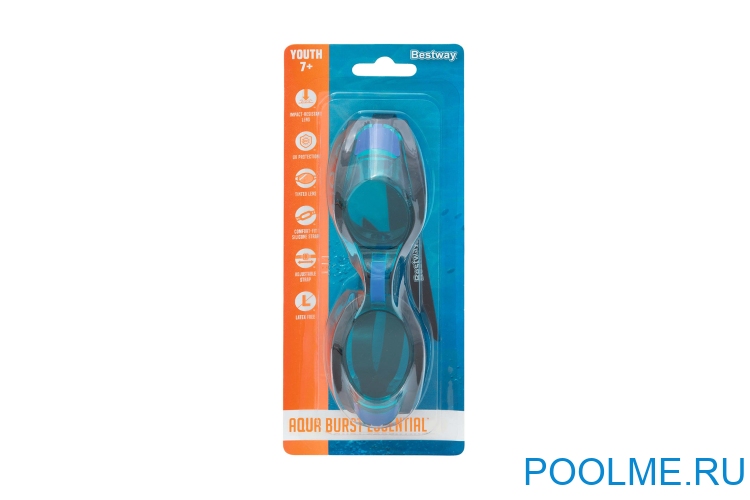 Очки для плавания Bestway &quot;Aqua Burst Essential II&quot; (цвет голубой) от 7 лет, арт. 21005