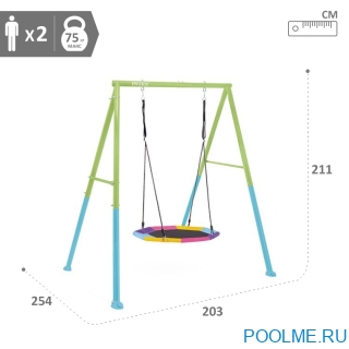 Качели детские INTEX "гнездо", размер 203 х 254 х 211см, артикул 44111 Качели детские INTEX "гнездо", размер 203 х 254 х 211см, артикул 44111