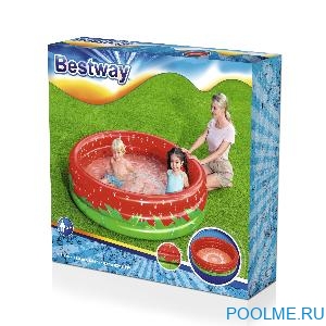 Детский надувной бассейн "Сладкая клубничка" 1.60 x 0.38 м, артикул 51145 Детский надувной бассейн "Сладкая клубничка" 1.60 x 0.38 м, артикул 51145