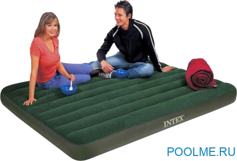Матрас INTEX надувной 152 x 203 x 22 см, насос от батареек, артикул 66969