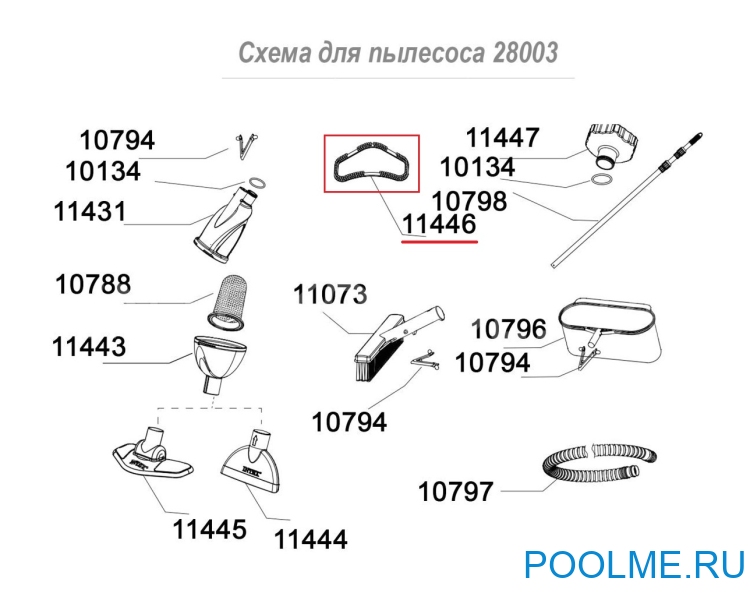 Запасная щетина INTEX на щетку к набору для чистки 28003, артикул 11446А