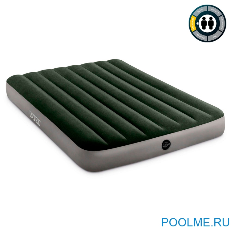 Матрас INTEX надувной 137 x 191 x 25 см, насос от батареек, артикул 64778