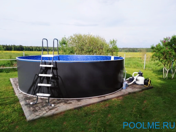 Бассейн Лагуна 5 х 1.25 м (врезной скиммер + форсунка) арт. 50010 - платина