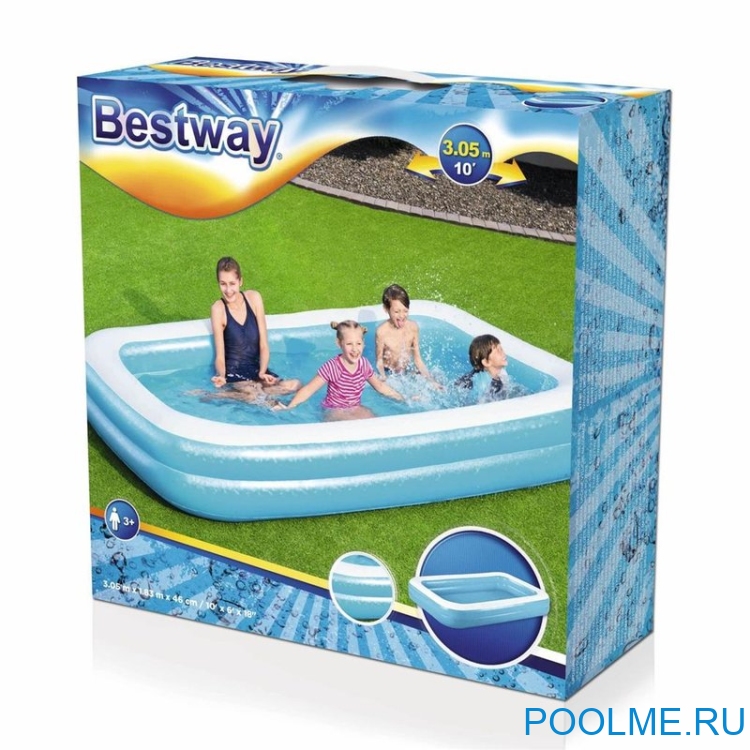 Детский надувной бассейн Bestway 3.05 x 1.83 x 0.46 м, артикул 54150