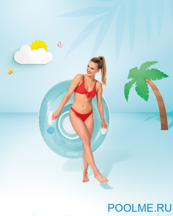 Надувной круг INTEX 119 см голубой, артикул 58883-В Надувной круг INTEX 119 см голубой, артикул 58883-В