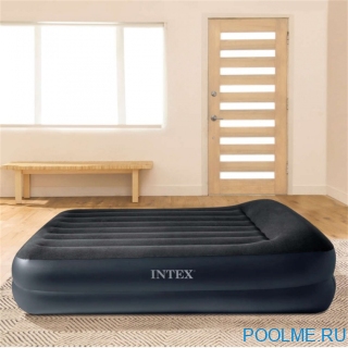 Кровать INTEX надувная 152 x 203 x 42 см с подголовником, встроенный насос 220V, артикул 64124