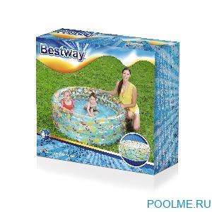 Детский надувной бассейн Bestway "Морская жизнь" 1.50 x 0.53 м, артикул 51045 Детский надувной бассейн Bestway "Морская жизнь" 1.50 x 0.53 м, артикул 51045