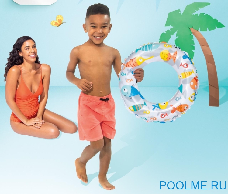 Надувной круг INTEX 51 см "Рыбки", артикул 59230-S