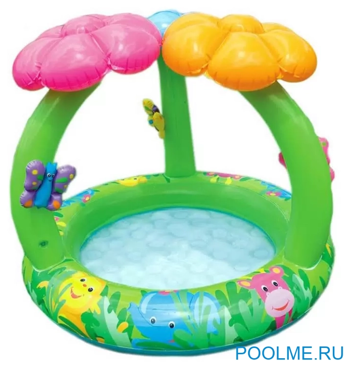 Надувной детский бассейн INTEX "Jungle Flower Baby" 102 x 81 см, артикул 57419 Надувной детский бассейн INTEX "Jungle Flower Baby" 102 x 81 см, артикул 57419