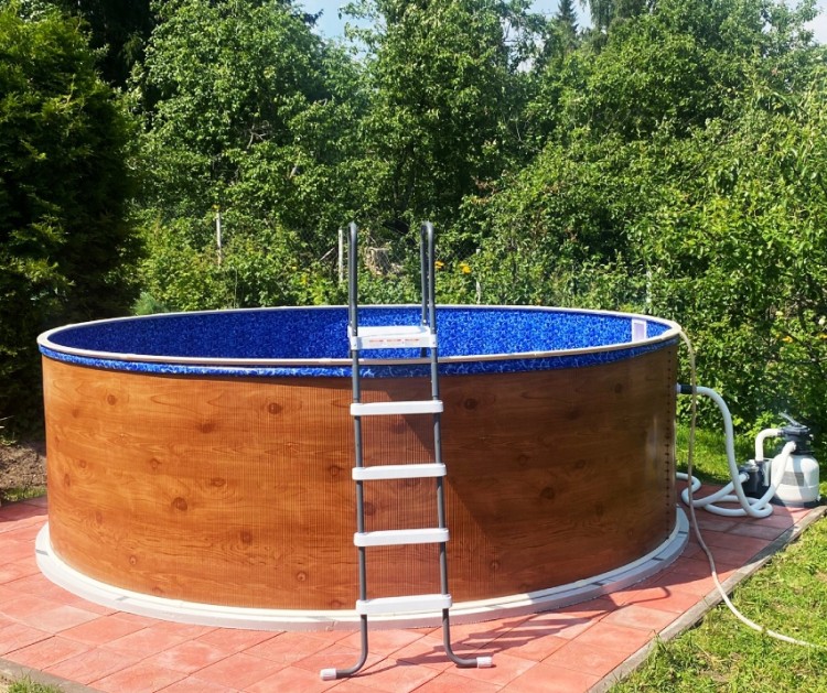 Бассейн Лагуна 3.5 х 1.25 м (врезной скиммер + форсунка) арт. 35013 - дерево