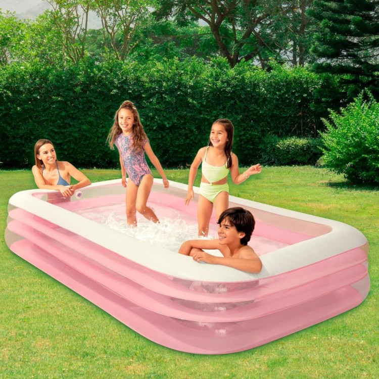 Надувной бассейн INTEX Pink Swim Center 305 x 183 x 56 см, артикул 58487