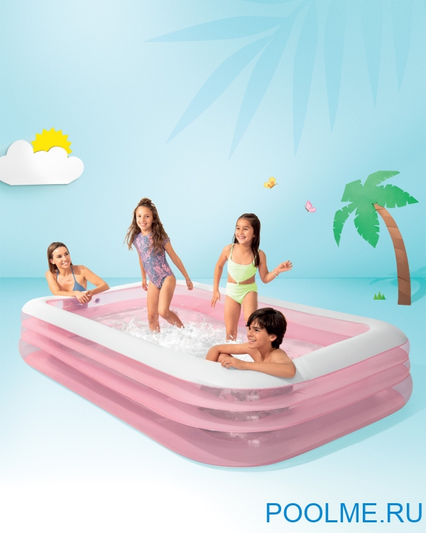 Надувной бассейн INTEX Pink Swim Center 305 x 183 x 56 см, артикул 58487 Надувной бассейн INTEX Pink Swim Center 305 x 183 x 56 см, артикул 58487