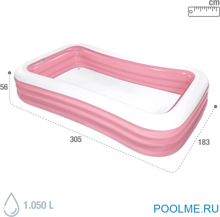 Надувной бассейн INTEX Pink Swim Center 305 x 183 x 56 см, артикул 58487 Надувной бассейн INTEX Pink Swim Center 305 x 183 x 56 см, артикул 58487