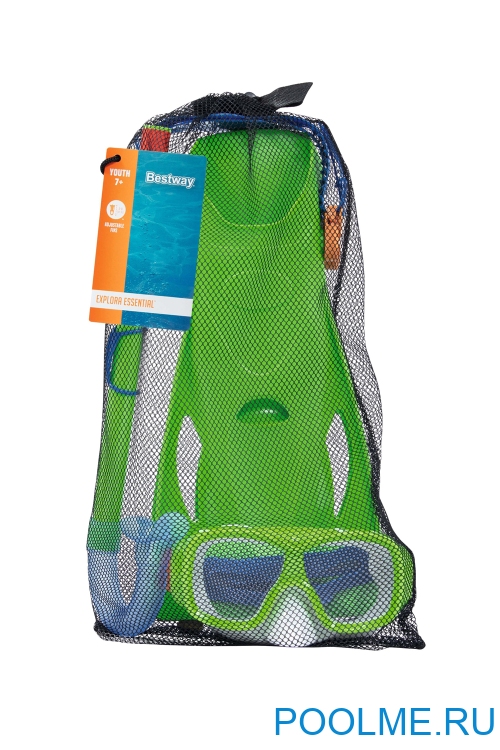 Набор для подводного плавания Bestway Explora Essential для детей от 7 лет зеленые, артикул 25019