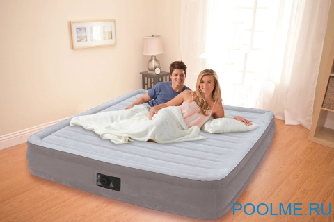 Кровать INTEX надувная 152 x 203 x 33 см, встроенный насос 220V, артикул 67770