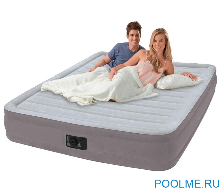 Кровать INTEX надувная 152 x 203 x 33 см, встроенный насос 220V, артикул 67770