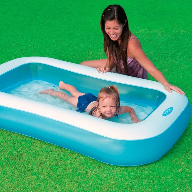Надувной детский бассейн INTEX 166 x 100 x 25 см, с надувным дном, артикул 57403