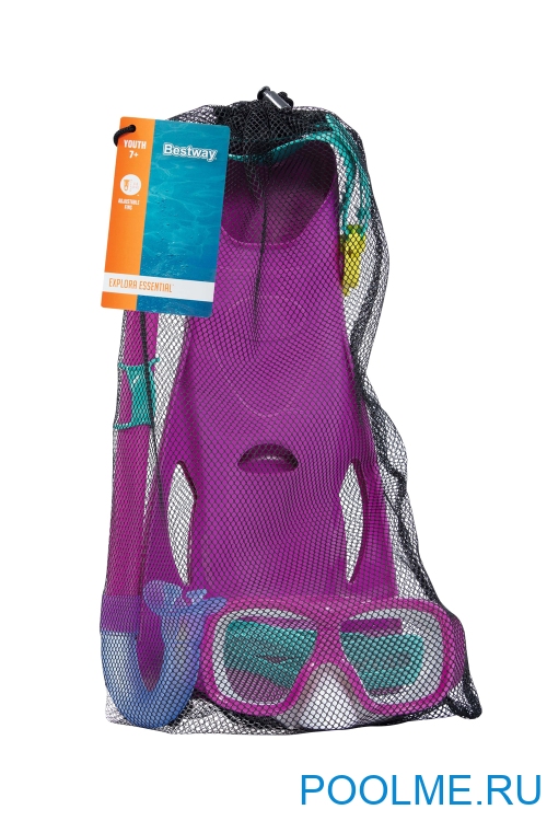 Набор для подводного плавания Bestway Explora Essential для детей от 7 лет фиолетовые, артикул 25019
