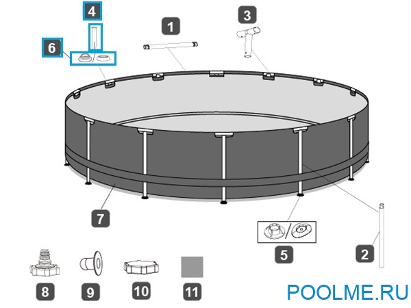 Штифт Bestway для круглых бассейнов Steel Pro MAX диаметром 305 и 366 см, арт. P61783ASS18