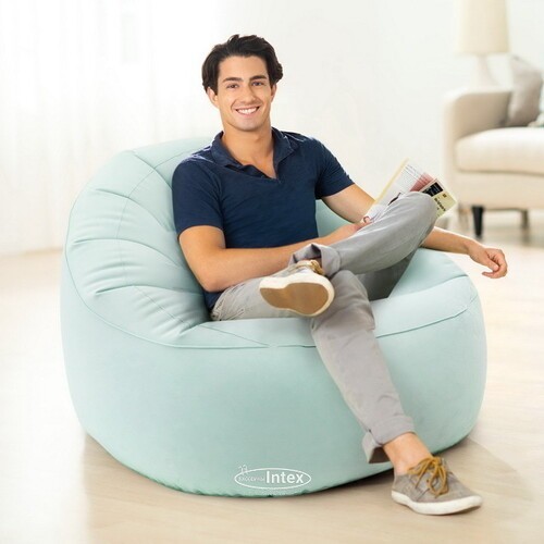 Надувное кресло INTEX Beanless Bag 112 x 104 x 74 см, серый, артикул 68590-S