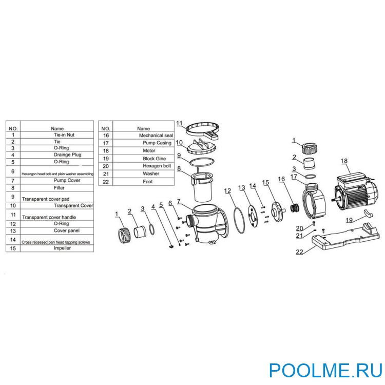 Насос-помпа Aquaviva LX STP100M (220В, 10 м3/ч, 1HP), артикул STP100M