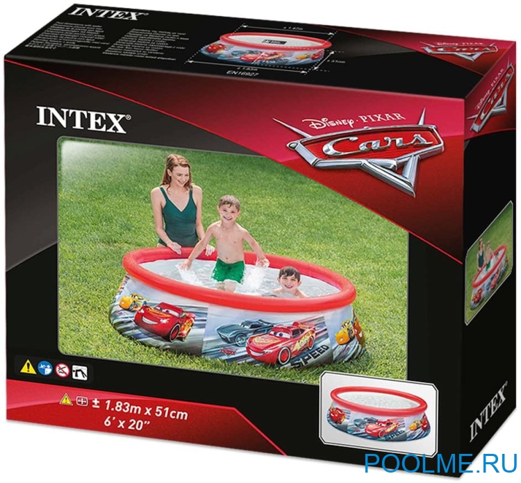 Надувной детский бассейн INTEX "Тачки" 183 x 51 см, артикул 28103 Надувной детский бассейн INTEX "Тачки" 183 x 51 см, артикул 28103