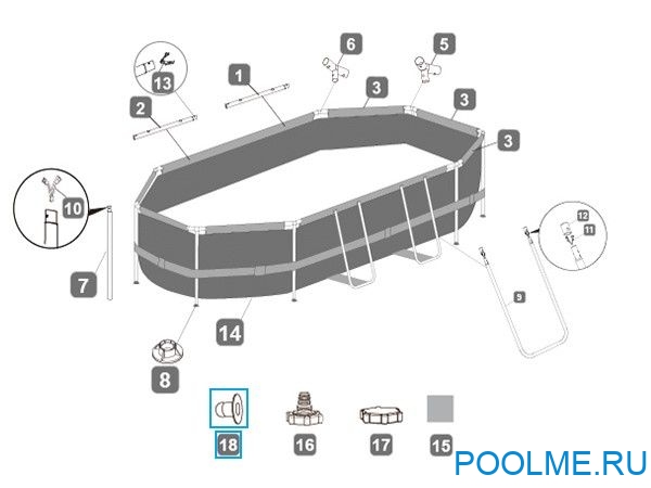 Резиновая заглушка Bestway 32 мм для резиновых и каркасных бассейнов, артикул P6C1418ASS19